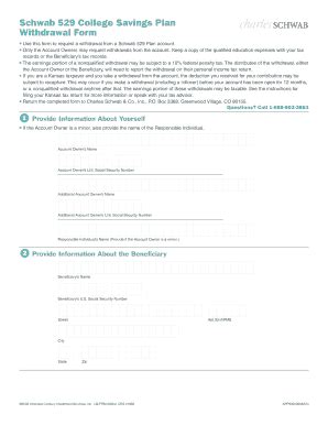 Schwab 529 Withdrawal Fill Online Printable Fillable Blank PdfFiller