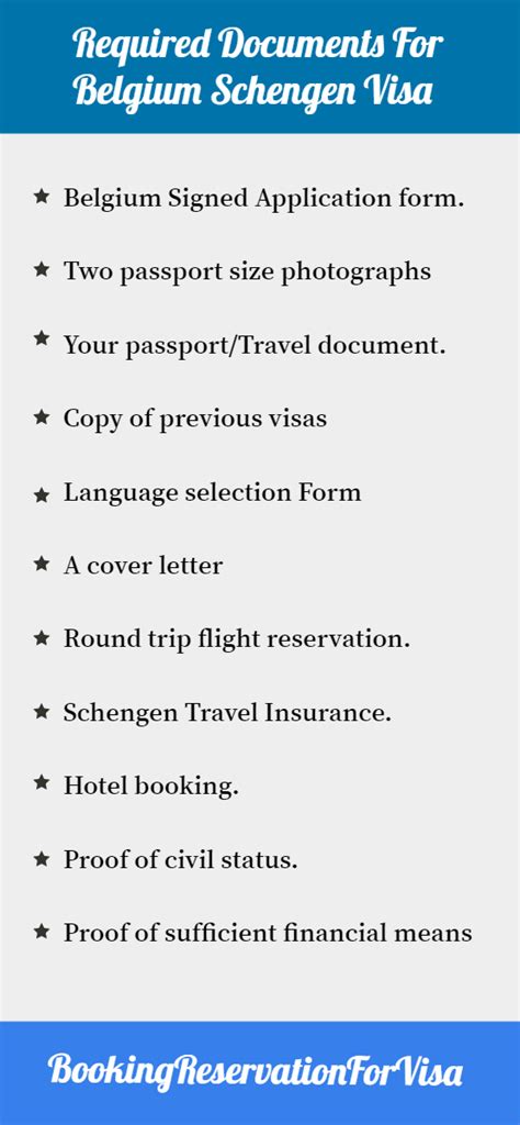 Belgium Schengen Visa Requirements How To Apply Cost And Types