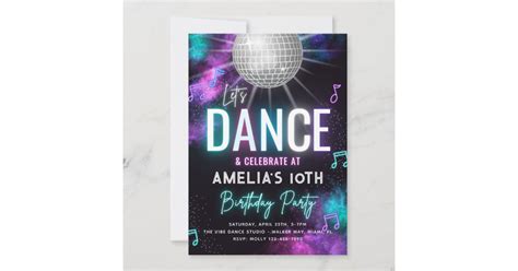 Dance Party Invitation | Dance Birthday Invitation | Zazzle