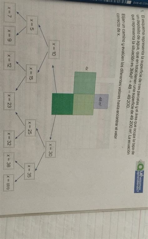 El Esquema Representa La Superficie De Tres Parcelas Y El Rea Que