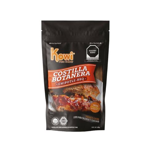 Costillas De Cerdo Kowi Cocidas Adobadas Con Chipotle Y B B Q 500 G