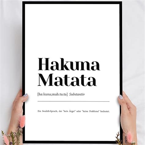 Elbeffekt Holzbild Hakuna Matata Personalisierbar Zum Hinstellen