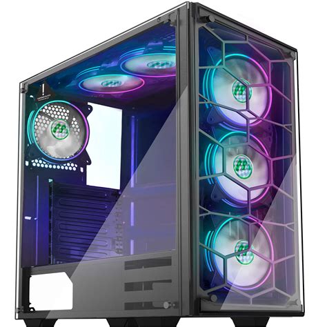 Musetex Phantom Black Atx Mid Tower Desktop Computer Gaming Case