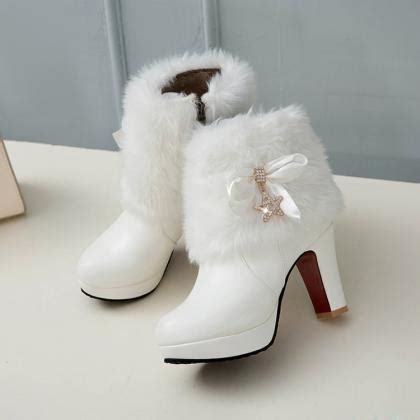 Elegant Winter Charm High-heeled Boots on Luulla