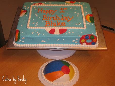 Beach Ball Birthday Cake Google Search Pool Party Cakes Pool Cake