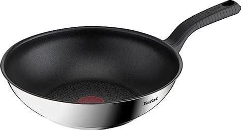 Tefal 28cm Comfort Max Stainless Steel Non Stick Wok Silver Amazon