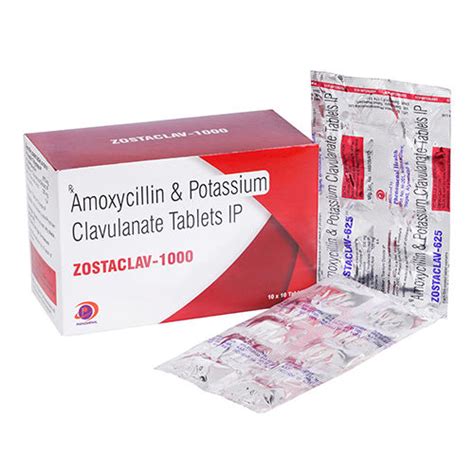 Zostaclav 1000 Amoxycillin And Potassium Clavulanate Tablets Ip General Medicines At Best Price