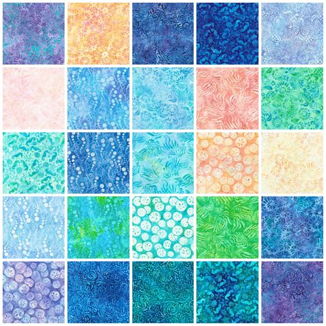 Artisan Batiks Seaside Fat Quarter 25pcbundle By Robert Kaufman Fabrics