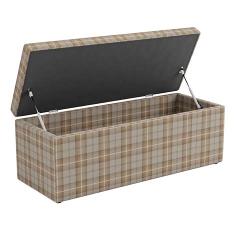 Oswald Check Ottoman Storage Bench Dunelm