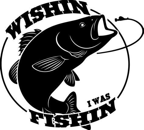 Wishin I Was Fishin 2 Vinyl Sticker Vinyl Sticker Fishing Svg