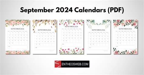 Free September Calendars Pdf Entheosweb