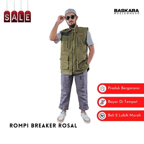 Jual CUCI GUDANG Rosal Breaker Rompi Sholat Cargo Outwear Pria Muslim