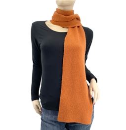 Pure Cashmere Scarf In Burnt Orange