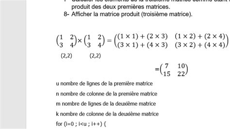 Langage C Produit De Deux Matrices Sans Pointeur Exercice 3 C