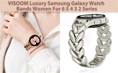 Visoom Gold 20mm Watch Bands For Samsung Galaxy Watch 6542 40mm 44mm Bands Women