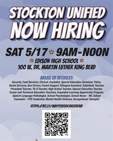 Stockton - Stockton Unified is hiring! Full time employees qualify for