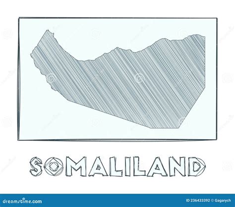 Somaliland Hand Drawn Map Vector Illustration