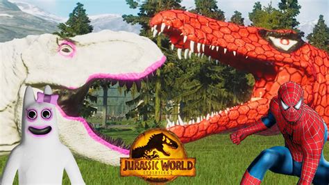 Jurassic World Evolution 2 T Rex Colors Vs Mosasaurus Vs Indoraptor Rex Dinosaurs Fighting Youtube