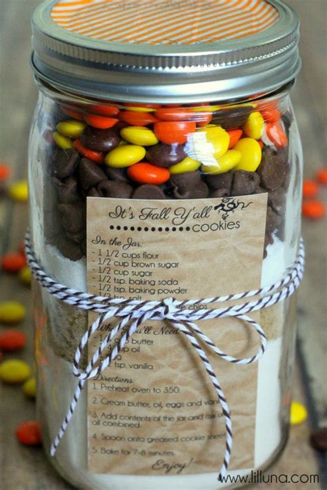 Fall Cookies In A Jar Gift So Cute Easy And Inexpensive Lilluna