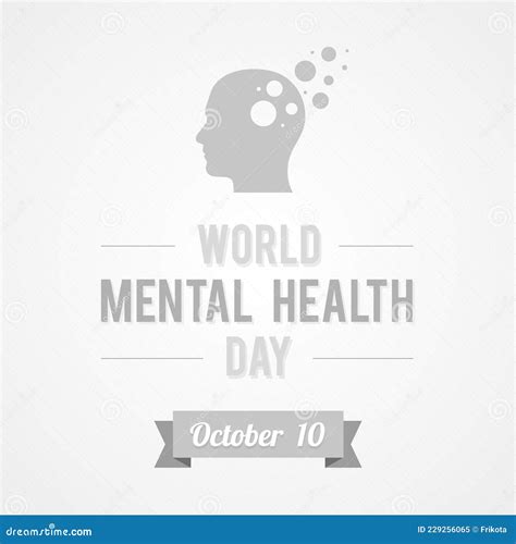 World Mental Health Day October Vector Illustration Flat Design