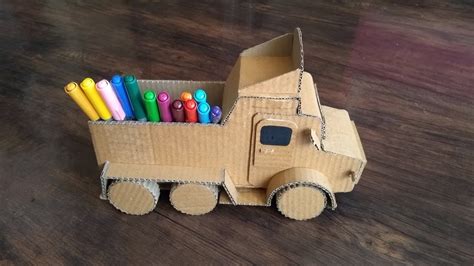 How To Make Rc Tipper Truck From Cardboard Truck Using Cardboard Craft Ideas Gajanan Craft