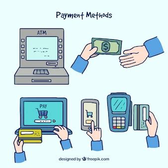 vector fun paymnet methods  hand drawn style