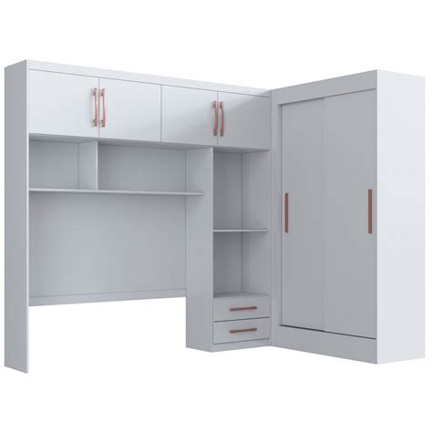 Guarda Roupa Casal Modulado Berlim 6 Portas 4 Gavetas Branco Doripel