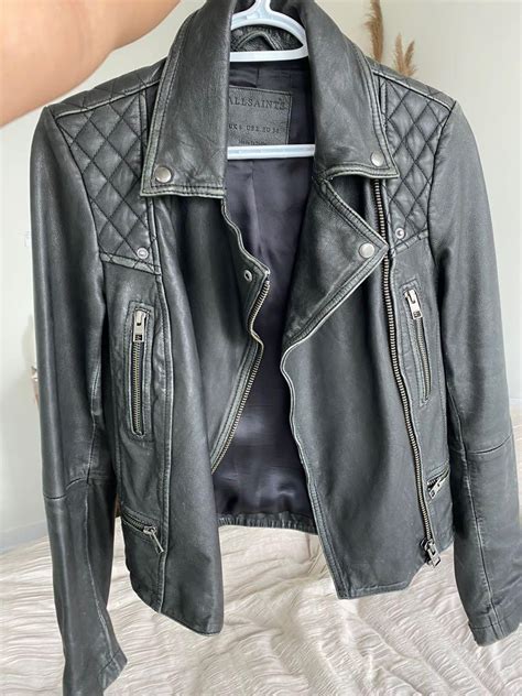 Allsaints Cargo Leather Biker Jacket Womens Fashion Clothes On Carousell