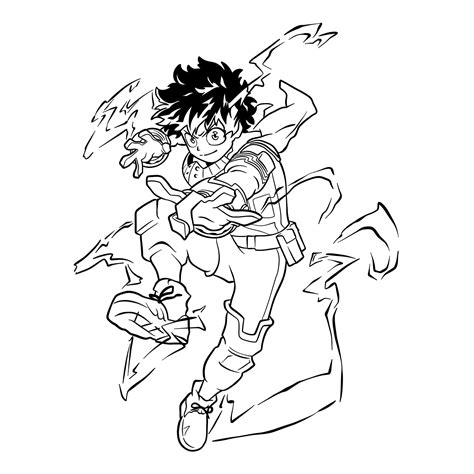 How To Draw Izuku Midoriya In Costume Delta Sketchok