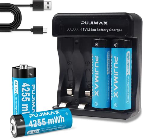 Amazon Pack Aa Batteries Lithium Batteries With Bay Charger High