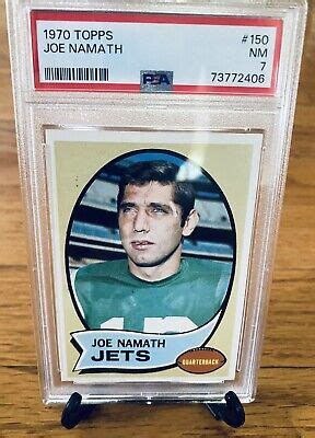 1970 Topps Football Joe Namath 150 New York Jets PSA 7 NM Freshly