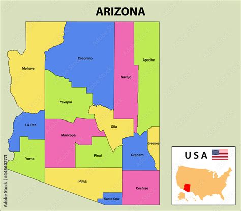 Arizona Map State And District Map Of Arizona Administrative And