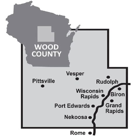 Map of the towns in South Wood County, Wisconsin: (Source: Incourage ...