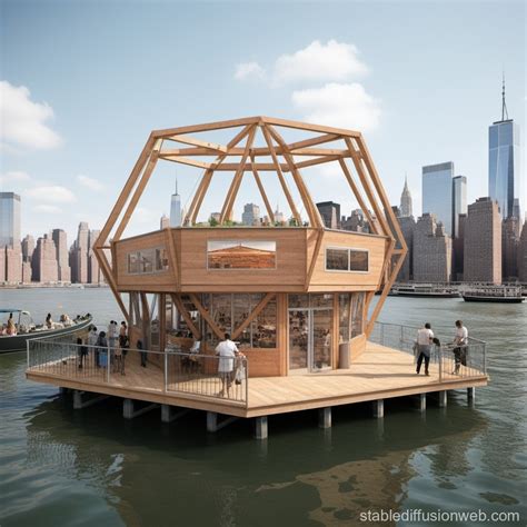 Timber Frame Module Of Floating Market Stable Diffusion Online
