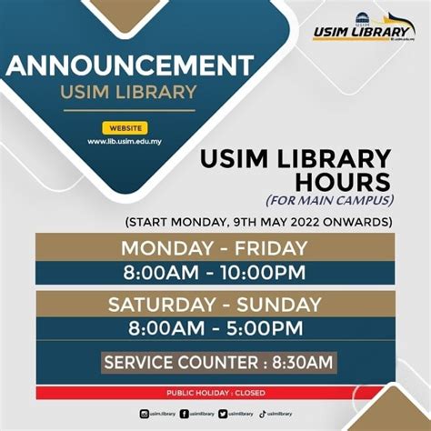 Usim Library New Usim Library Hours Main Campus Dear