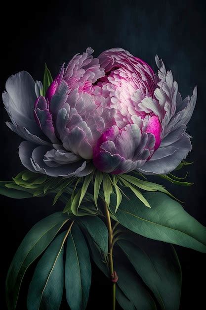 Premium Photo | Peony flower with dark background peony flower closeup ...