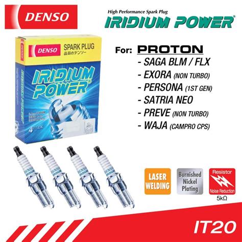 Denso Iridium Power It Spark Plug For Proton Saga Flx Blm Exora