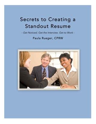 Secrets To Creating A Standout Resume PDF