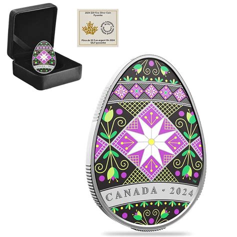 Royal Canadian Mint Oz Silver Pysanka Easter Egg Coin Dollar