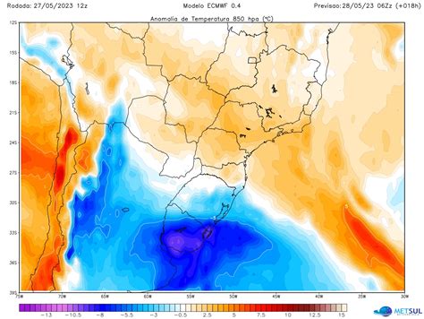 Massa De Ar Frio Come A A Ingressar No Rio Grande Do Sul