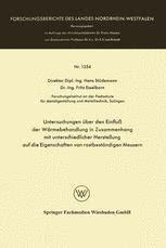 Untersuchungen Ber Den Einflu Der W Rmebehandlung In Zusammenhang Mit