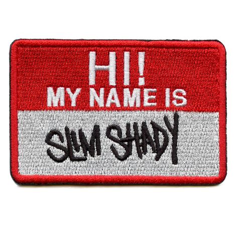 Eminem Hi My Name Is Slim Shady Name Badge Patch Rapper Patch Collection