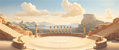 Premium Photo Ancient Greece Amphitheater Podium Background