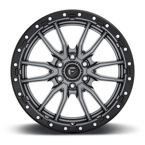 Fuel Wheels Rebel 6 D680 Matte Gunmetal Black Bead Ring Rim Wheel