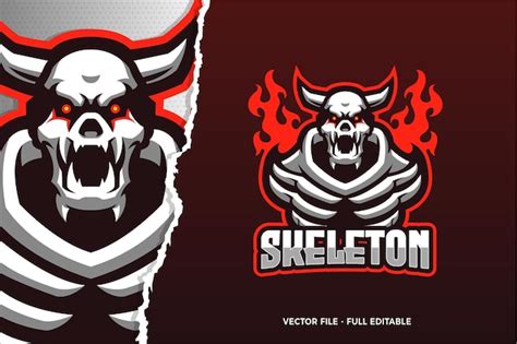 Premium Vector Red Eye Skeleton E Sport Game Logo Template