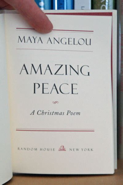 Amazing Peace A Christmas Poem By Angelou Maya Fine Hardcover 2005 1st Edition Beaver