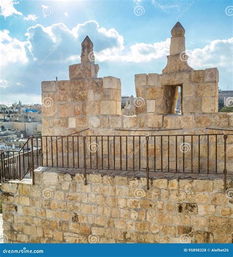 A Porta De Damasco Na Cidade Velha Do Jerusalém Israel Foto de Stock