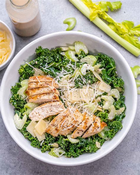 Grilled Chicken Kale Caesar Salad Healthy Fitness Meals