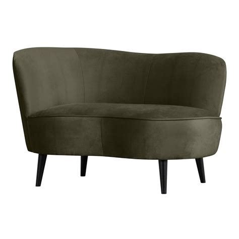 Woood Sara Loungefauteuil Links Velvet Warm Groen X X Kopen