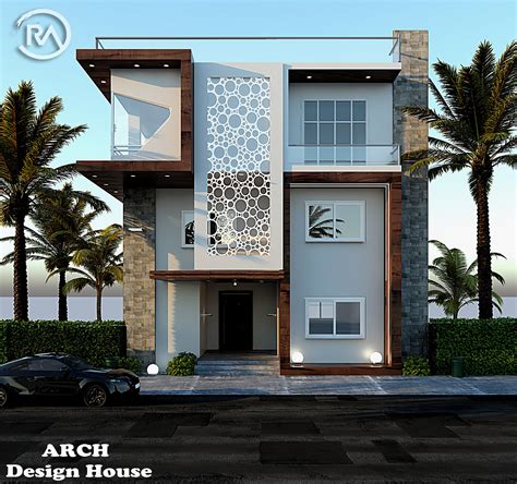 modern exterior villa on Behance